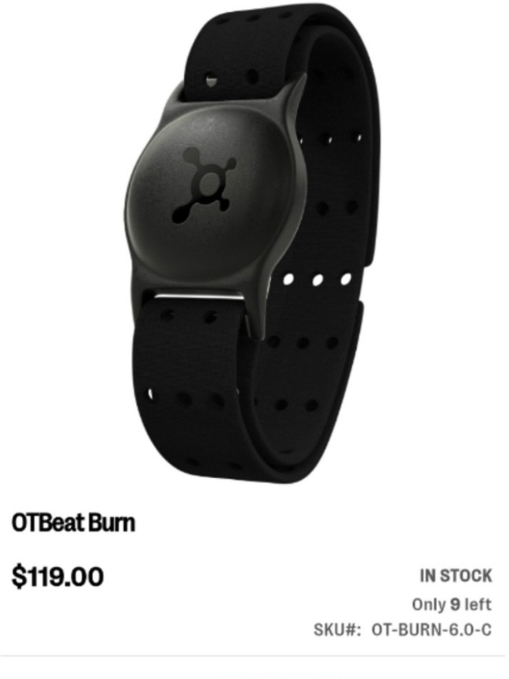 OTBeat Burn Orangetheory Fitness heart rate monitor band